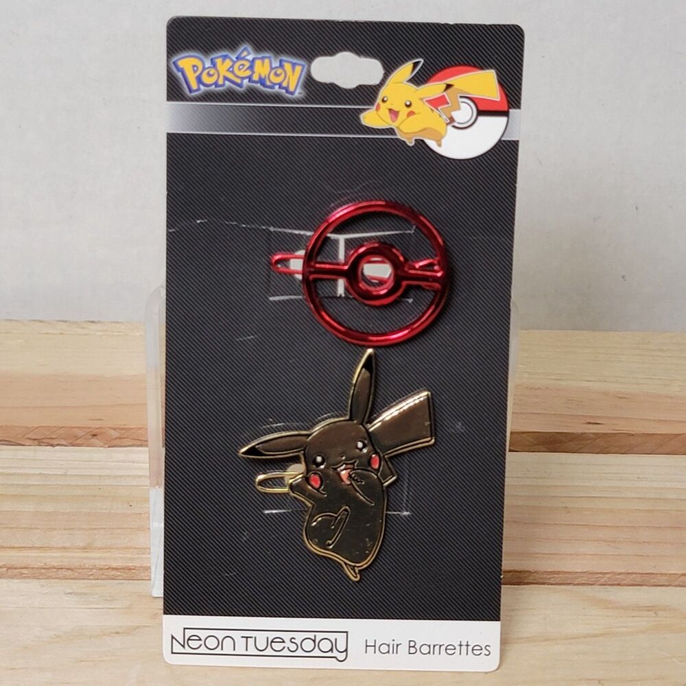 Pokemon Metal Hair Barrettes Set of 2 New